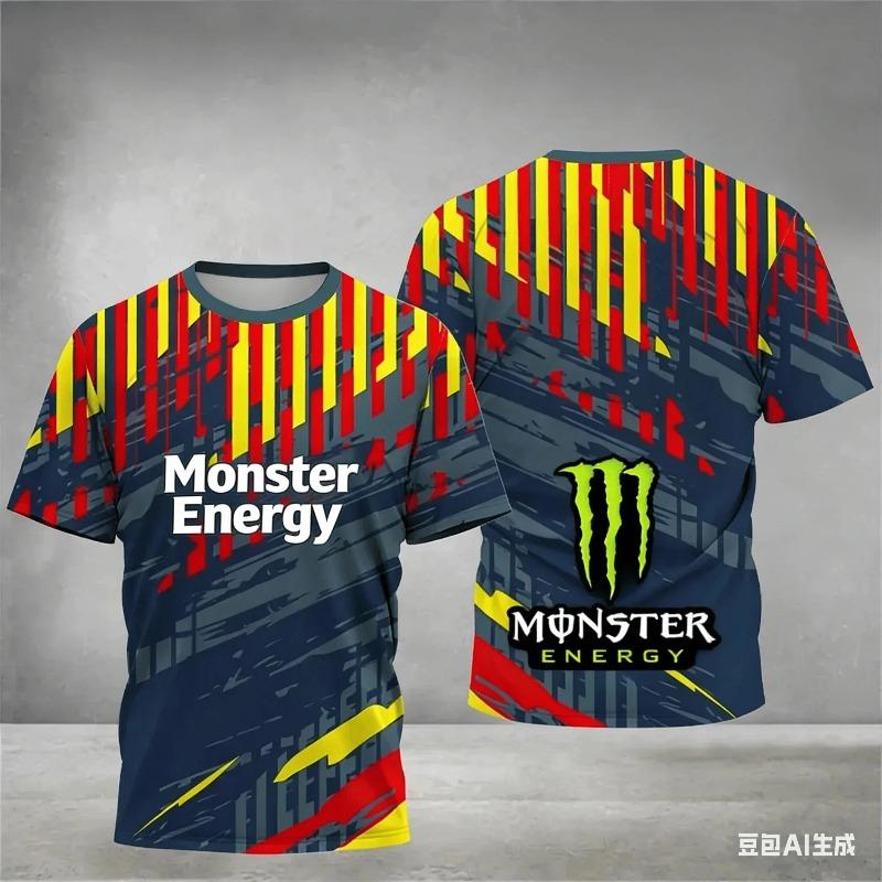 

Чоловіча спортивна футболка з коротким рукавом Monster Energy, з 3D-принтом, швидковисихаюча, для велоспорту TOP S