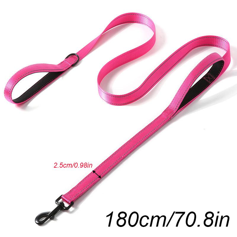 1.8m Two Handle Heavy Duty Nylon Dog Leash For Training Control Guard Rope Walking Cat Dog Harness Lead Reflective Night Safety