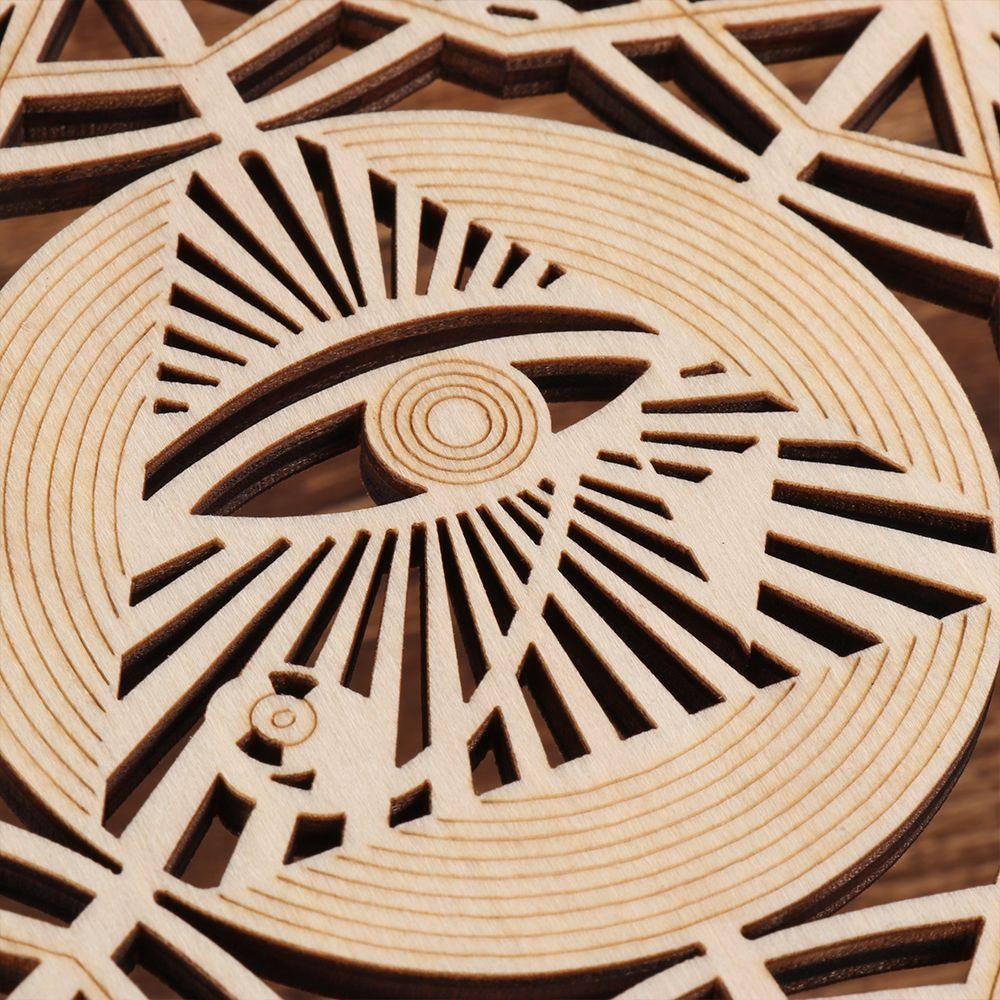 Meditation Round Wood Sign Hanging Artwork Wall Decor Sacred Geometry Wooden Wall Art