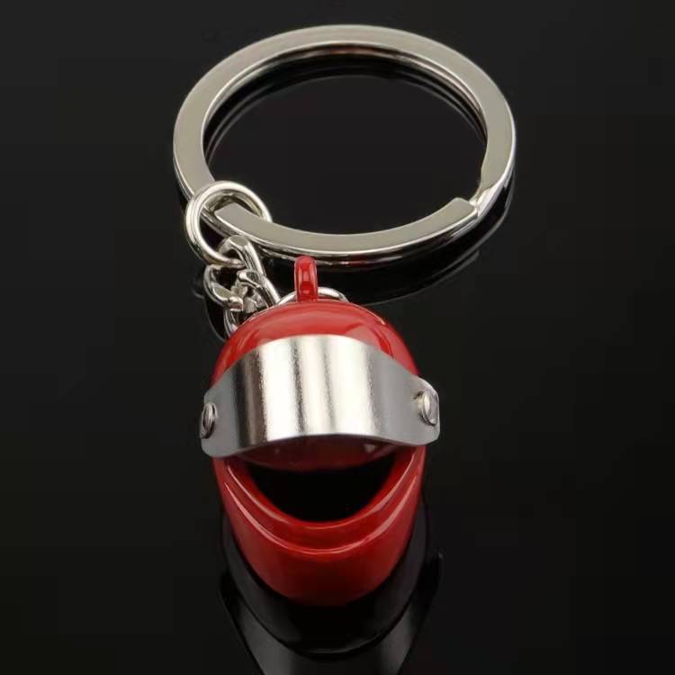 Motorcycle Helmet Keychain Metal Alloy Miniature Helmet Pendant Keyring Durable Lightweight Accessory for Keys and Bags