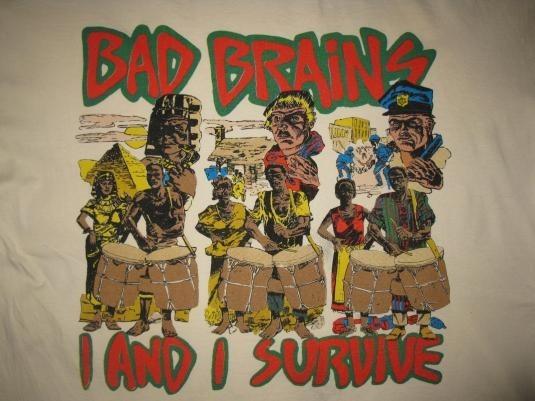 BAD BRAINS I AND I SURVIVE VINTAGE White T-SHIRT XL