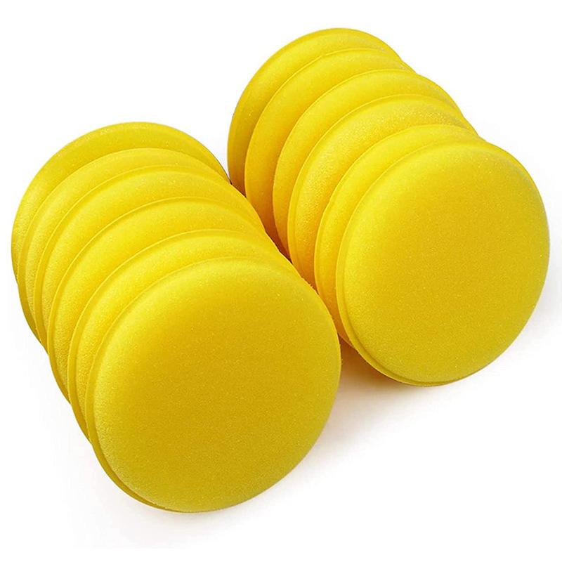Round Car Waxing Polish Wax High Density Foam Cleaning Sponge Auto Detail Washing Tool Detailing Applicator Pad