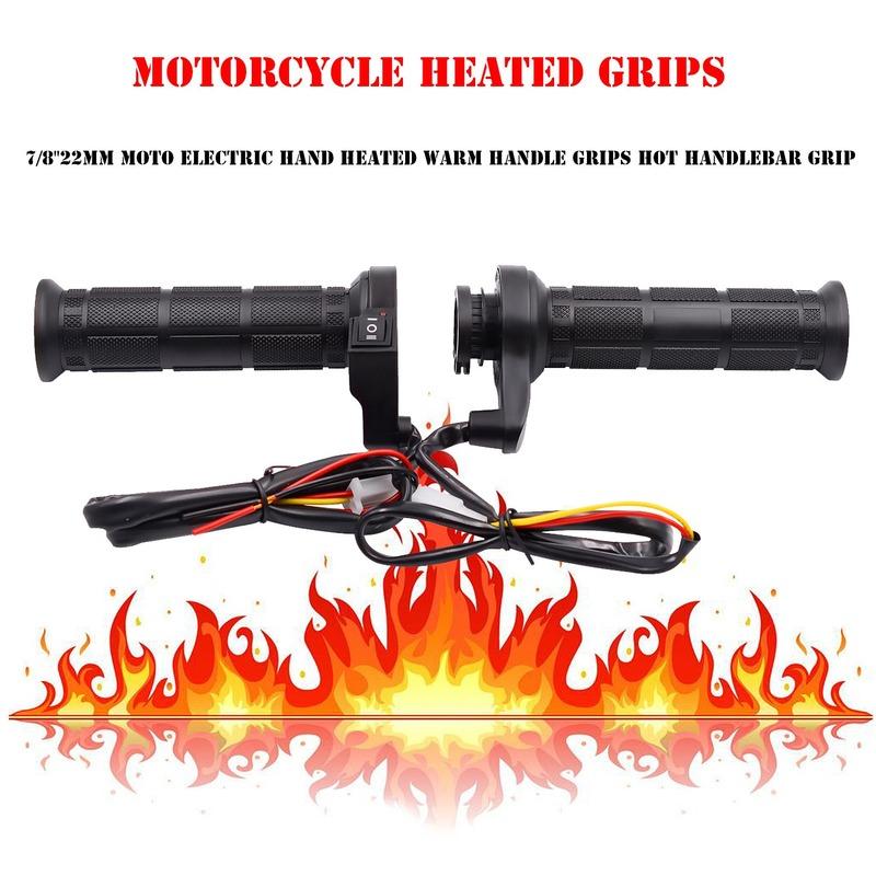 

2024 Winter Cycling Warmth12V Motorcycle Handlebar 25W Electric Hot Heated Grips Handle Handlebar Warmer Manillar Motocicleta чёрный