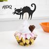 Black Cake Pick 8 Pcs Cat Cupcake Topper Halloween Cute Kitten Topper