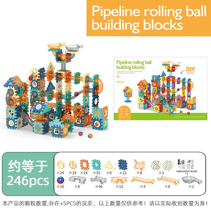 Marble Run Building Blocks Window Cube Tiles STEM Toy for Toddlers Preschool Kids Educational Gift Colorful