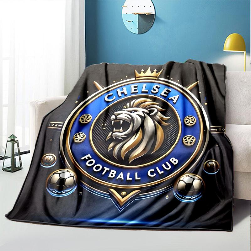 Football club.C Pattern Blanket for Home Decoration, Bed, Sofa, Car Travel, Camping, Suitable for All Seasons, Birthday Christmas Gift