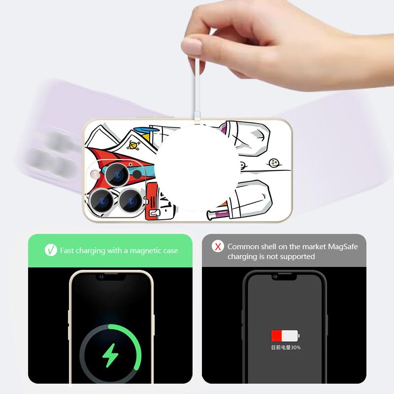 Magnetic For Magsafe Case For iPhone 17 Pro Max Guitar White Robe Print Soft Silicone Phone Back Cover For iPhone 16 15 14 13 Pro Max 16e 17e
