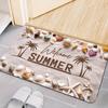 1pc "Welcome Summer" Beach-Themed Welcome Mat - Non-Slip, Machine Washable Polyester, Summer Theme Decor Durable Welcome Mat