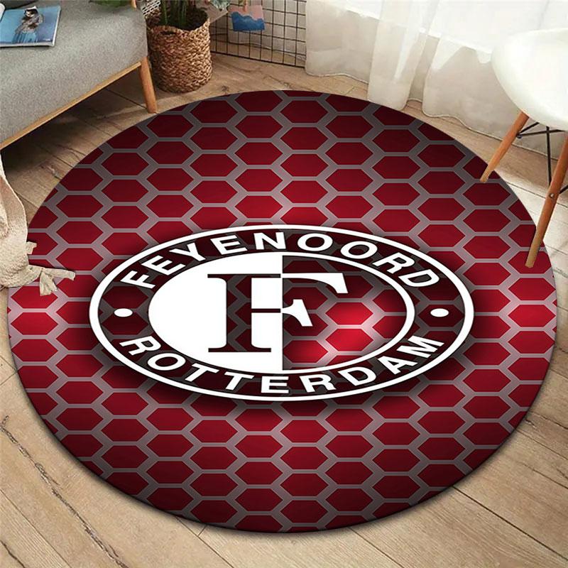 Feyenoord Round Area Rug,Carpet Rug for Living Room Bedroom Sofa Playroom Decor,Non-slip Floor Mat
