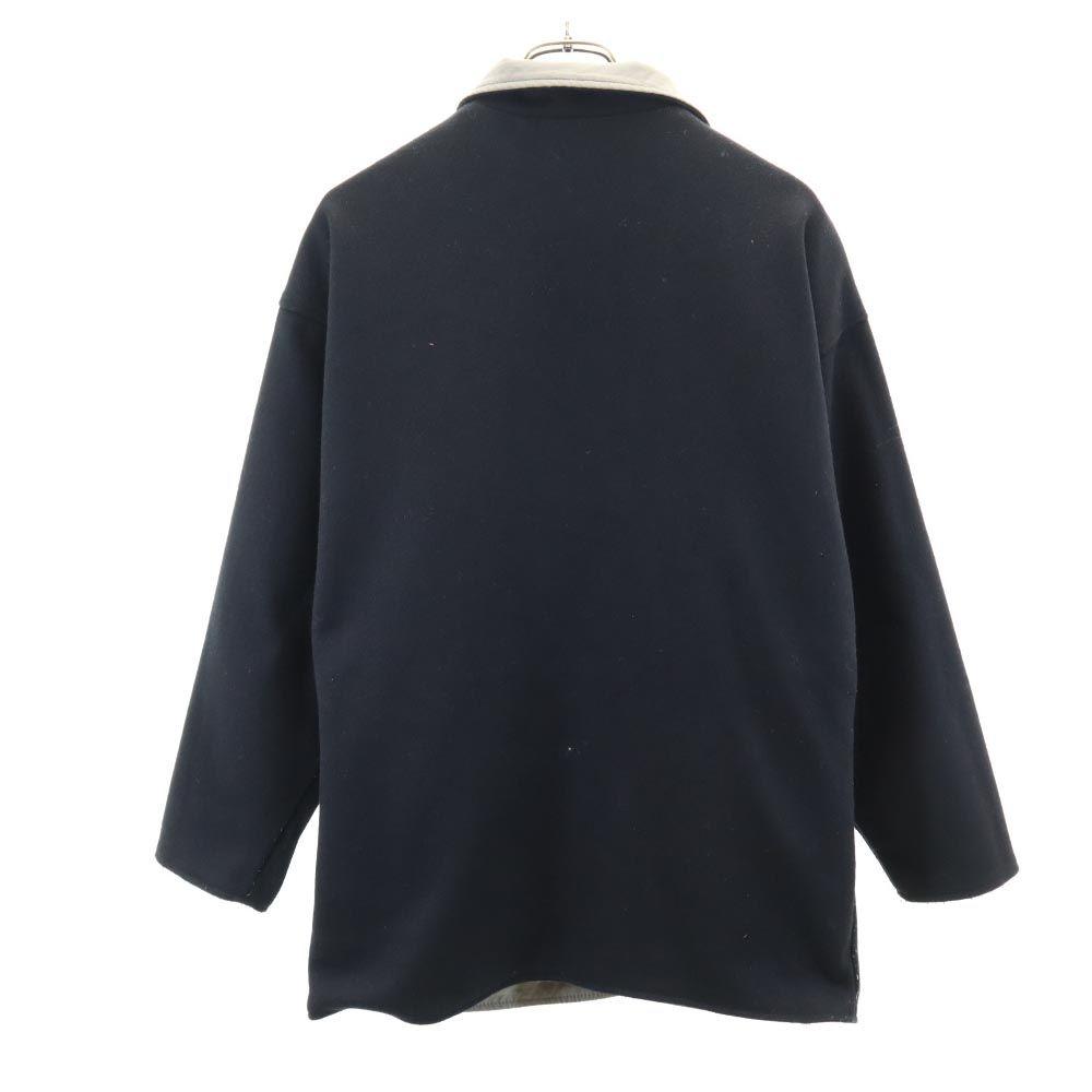 VINTAGE 70s reversible Wool jacket 45545 navy/gray Women Used