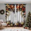 Festive Christmas Curtains Polyester Fabric Bedroom Living Room Office Includes Hanging Tiebacks Chr Made Of Machine Washable Area Decor