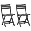 Day and Night - Day and Night Folding Garden Chairs 2 Units Anthracite Gray Plastic