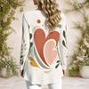 Women Plus Size Long Sleeve Loose Top Metal Ring Neck Detail For Casual Daily Wear