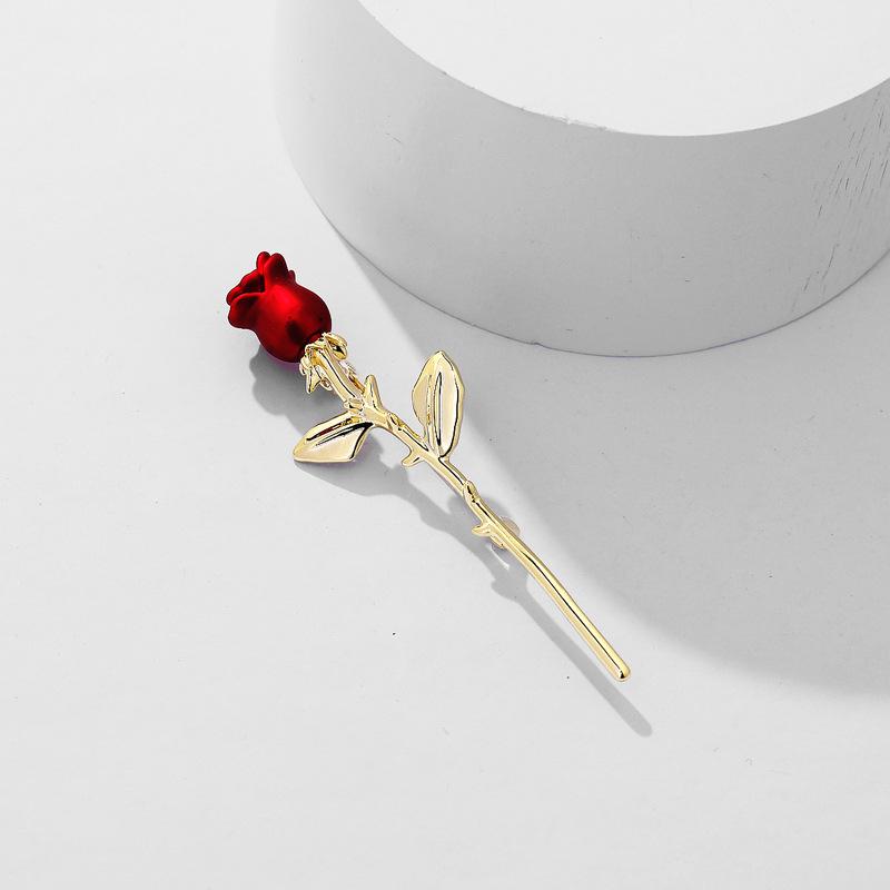 The Little Prince'S Red Rose Brooch Women'S Retro Temperament Pin Brooch Metal Premium Coat With Accessories