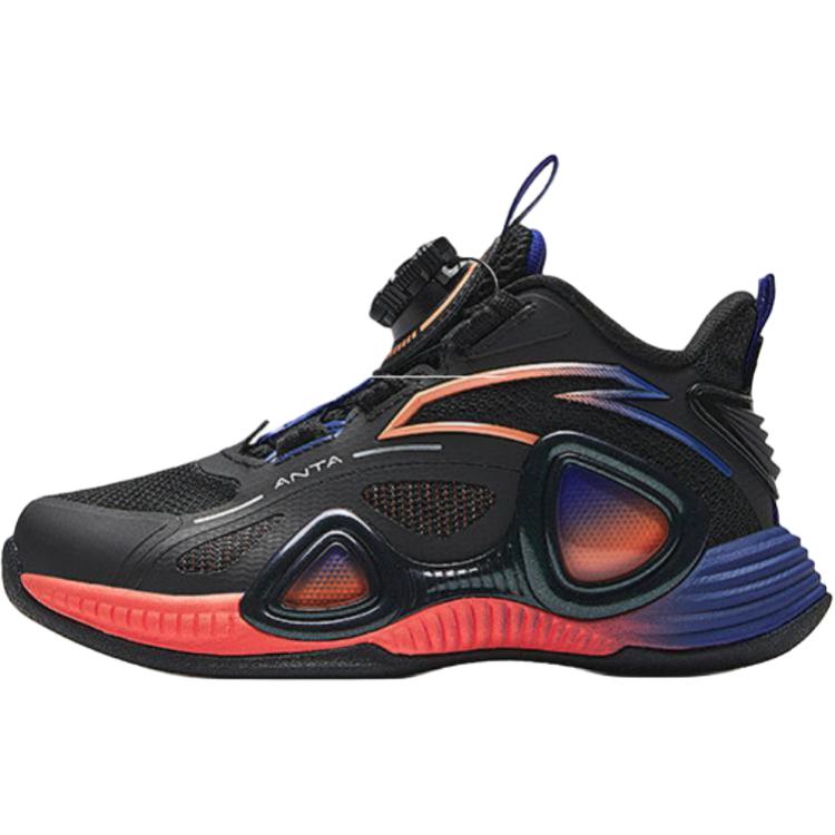 Anta Kids Fabric Comfortable Versatile Non-Slip Wear-Resistant Low-Top Basketball Shoes Kids sneaker Black Coral-Orange 312449958