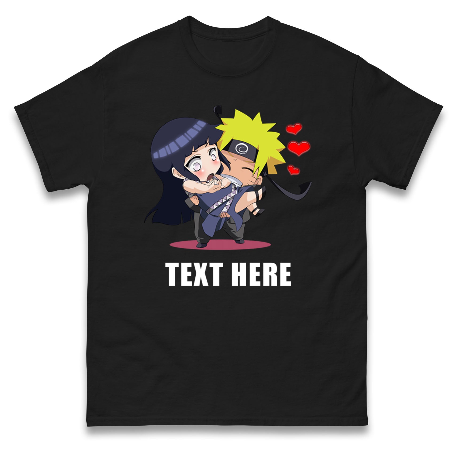 Personalized Your Name Naruto & Hinata Mens T Shirt Womens Tops Tees Valentine s Day Top S