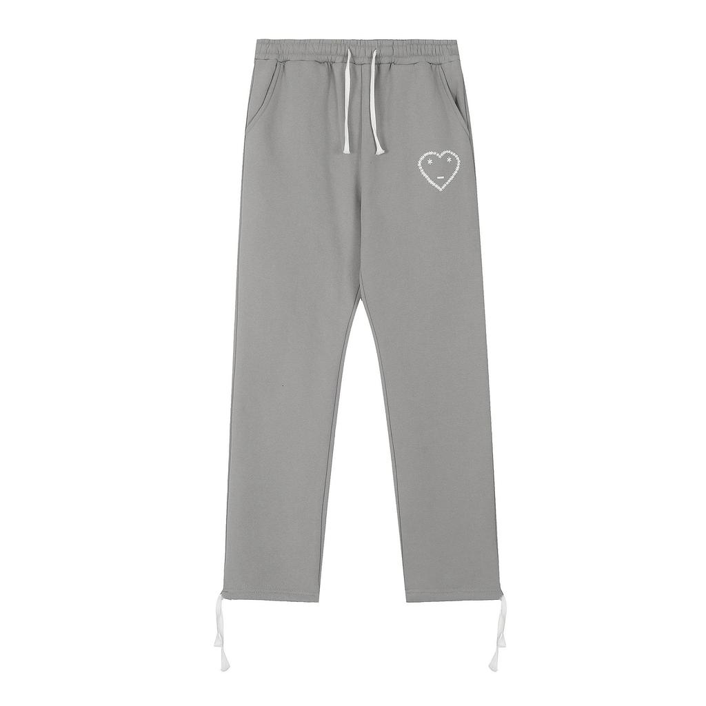 Set Casual de Jogging cu Imprimeu Inimă Carsicko High Street: Hanorac și pantaloni de trening din catifea pentru cupluri.