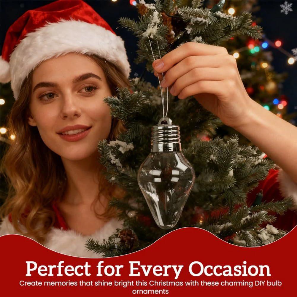 Light Bulb Shaped Refillable Bottles Christmas Ornaments Plastic Candy Containers DIY Christmas Ball Plastic Baubles