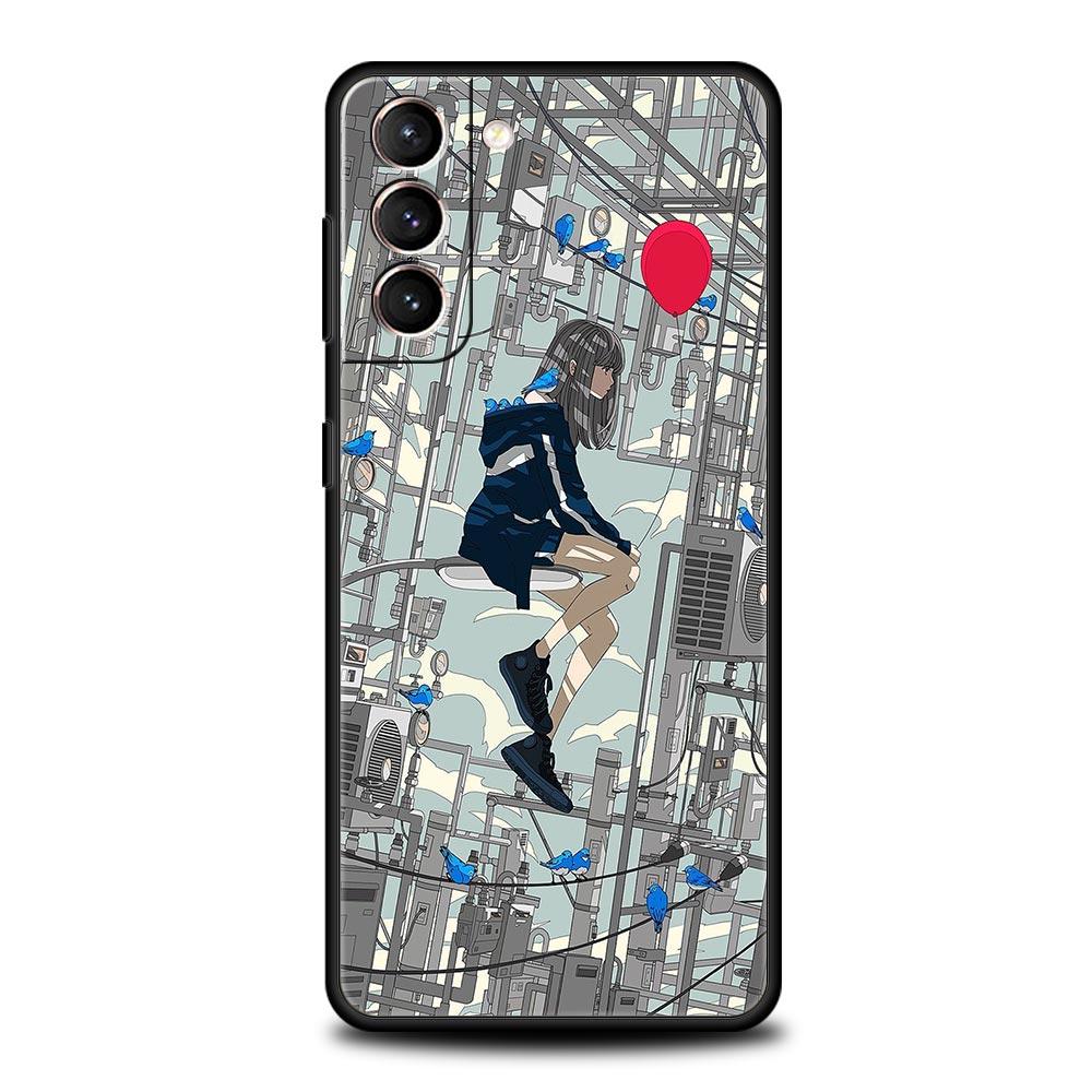 Anime Girl Art Scenery Soft Phone Case For Samsung Galaxy S23 S22 S21 S20 FE Ultra 5G S10 S10E S9 S8 Plus 10 20 Silicone Cover