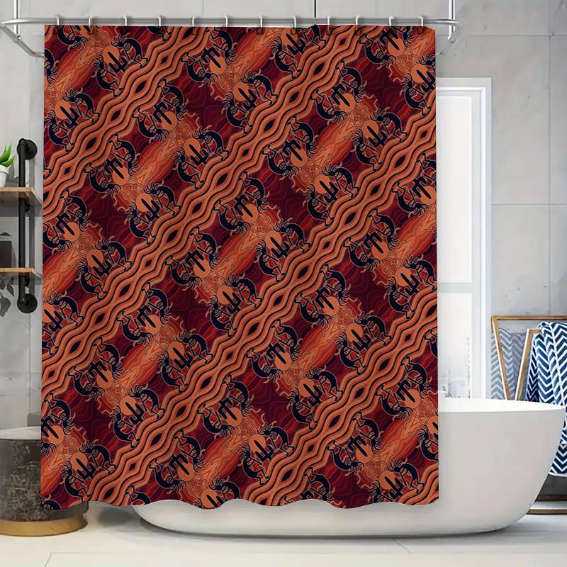 

Exquisite Red Black Blue Shower Curtain For Bathroom Decor Water Repellent Fabric With Unique Design Pattern W60H190(CM)-1 Pcs