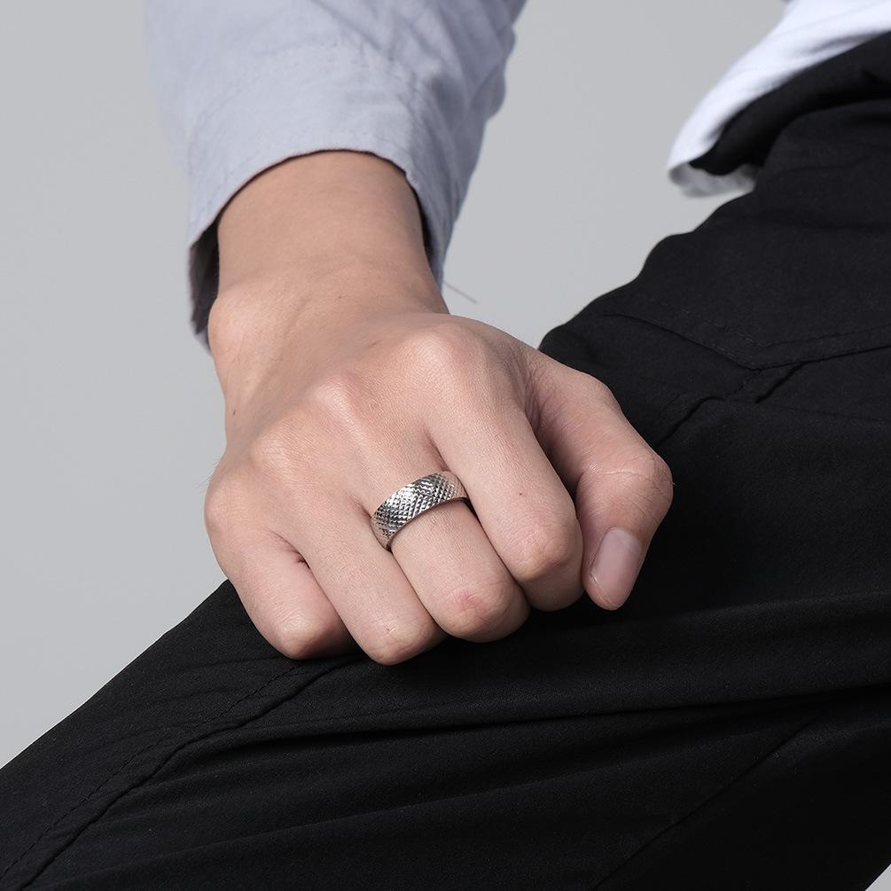 Jewelry Stainless Steel Rhombus Cut Face Men's Ring European and American Wind Titanium Steel Men's and Women's Neutral Wind Jewelry