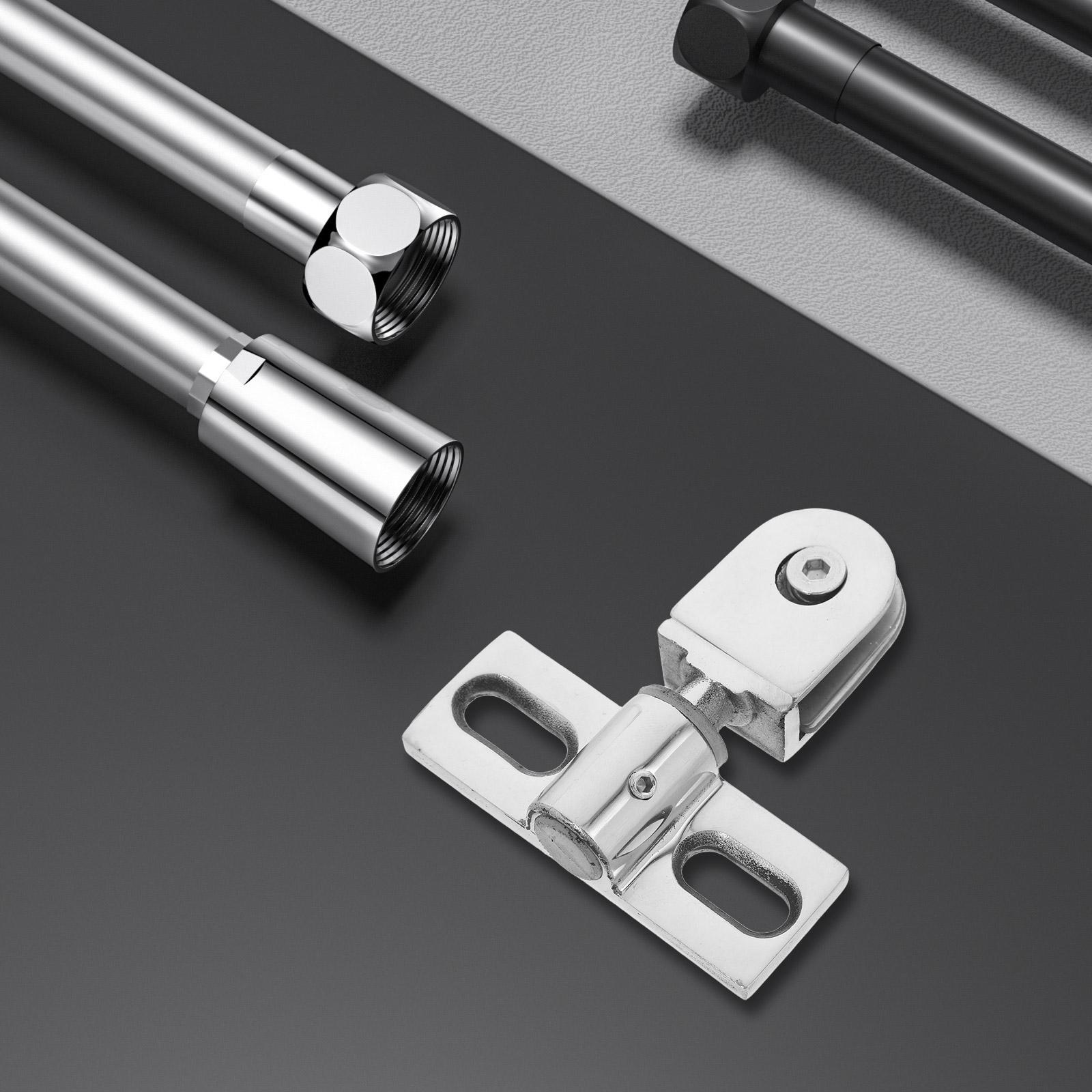 

Stainless Steel Shower Door Pivot Hinge Cabinet Clip Glass Insert Bathroom Hardware Fixing Clamp Heavy Duty Metal Household срібний