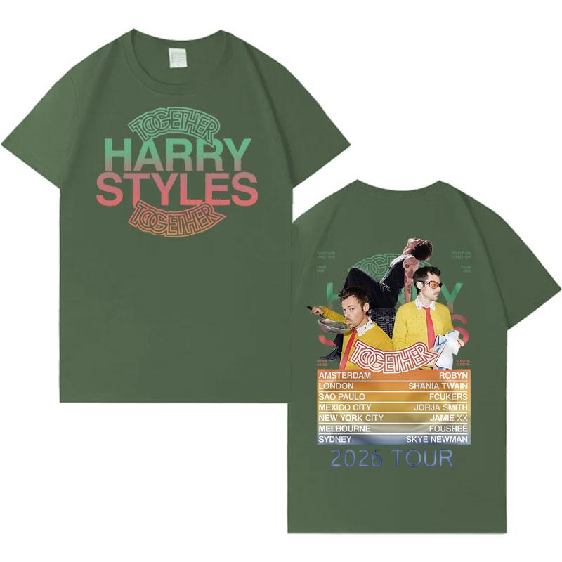 

Singer HarryStyle Gothic Graphics Together Tour Tshirts Harajuku Cozy T Shirt Mens Women Loose ONeck Oversized Casual T Shrits 4XL