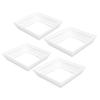 4PCS Split Type Vinyl Post Skirt Deck Column Base Cover 4x4 Inch Post Sleeve Decorative Trim for