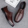 Fashion Men's Oxfords Flats Business Dress Sneakers Men's Genuine Leather Lace-up Casual Shoes Breathable Men Comfortable Walking Shoes