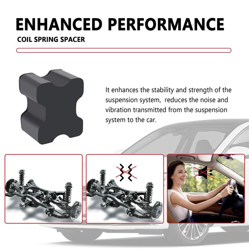 M63K-6PCS Car Coil Spring Spacers Heavy Duty Rubber Coil Spring Booster For 1Inch To 1.5Inch Coil Spring Lift