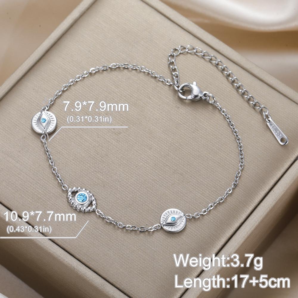 Dawapara Evil Eye Bracelets for Women Protection Good Luck Charm Greek Evil Eye Bracelet Stainless Steel Jewelry