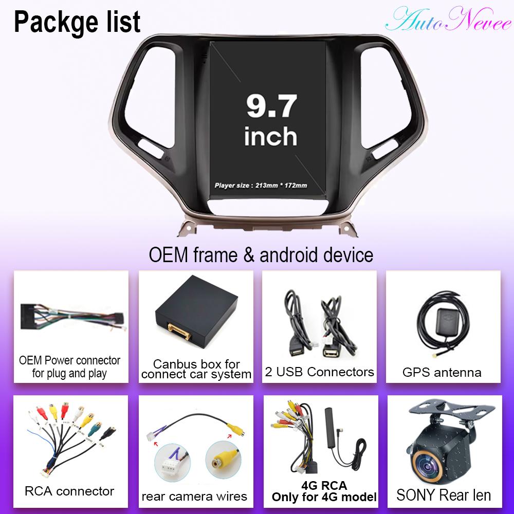 Car Radio Android Auto for Jeep Cherokee 5 KL 2014 - 2018 Multimedia Player Navigation GPS Stereo DSP BT5.0 Carplay Screen