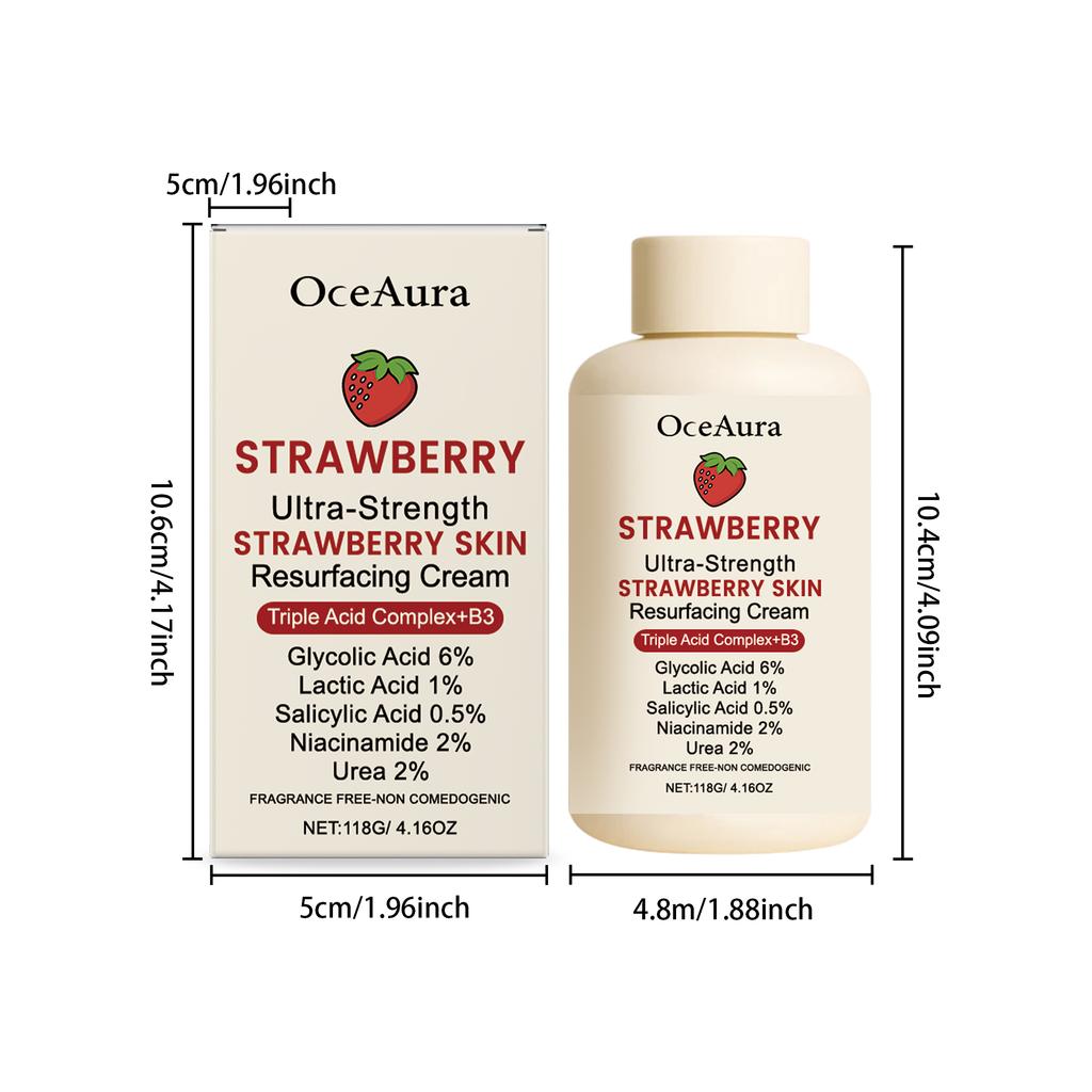 Oceaura Strawberry Body Cream Gentle Moisturizing Lightweight Non-greasy Improve Skin Texture Enhance Smoothness Soft Body Care