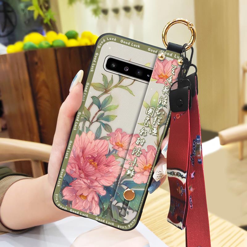 Silicone Chinese style Phone Case For Samsung Galaxy S10 5G/SM-G977N Waterproof Back Cover Lanyard Soft case Durable