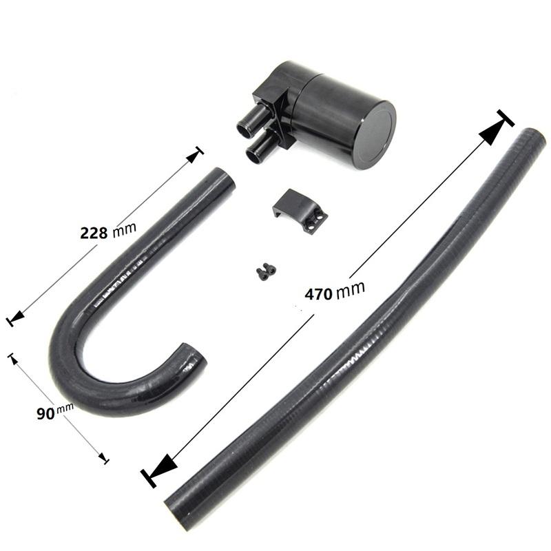 Black Aluminum Alloy Reservior Oil Catch Can Tank with Radiator Hose for BMW N54 335i 135i E90 E92 E82 2006-2010