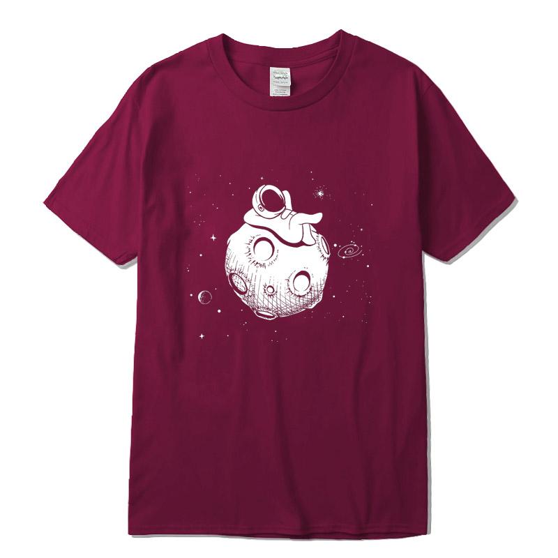 Men Tshirt High Quality 100 Cotton Short Sleeve Fun Casual Astronaut Print Men Tshirt Casual O