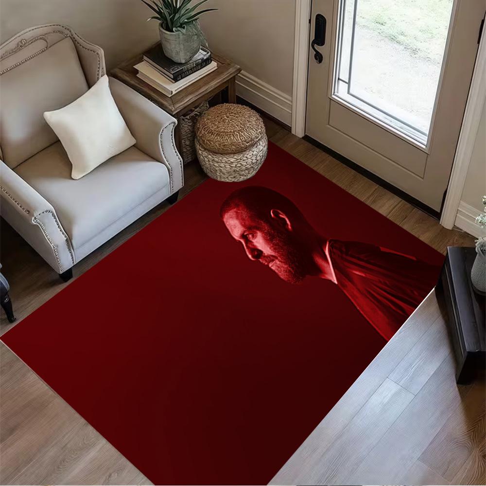 Football Player Action Floor Rug Office Rug Suitable for Foyer Game Room Bedrooms Outdoor Anti-slip Rug Office Home Decor
