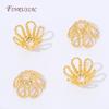 10/20/30Pcs 18K Gold Plated Hollow Filigree Bead Caps Flower Shaped Spacer Bead Ends For Bracelet Necklace Earring Making