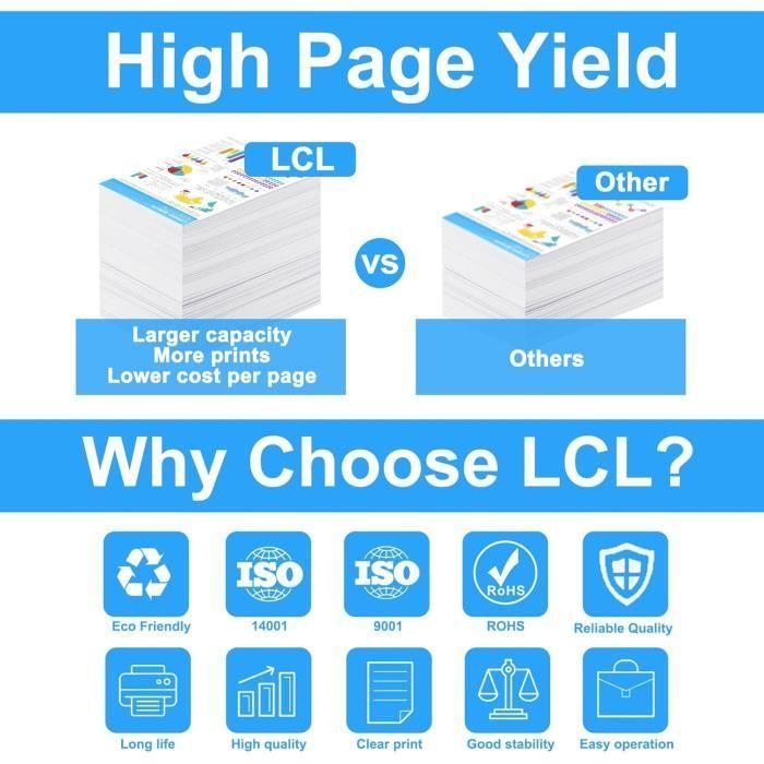 Cartouche de Toner Remanufacturée - LCL - TN-421 TN-423 - Pack de 4 - Compatible Brother - 6500 pages