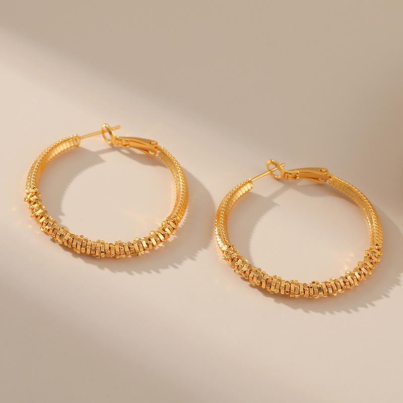 Minimalist French Style Geometric Circle Ear Buckle Stud Earrings For Women