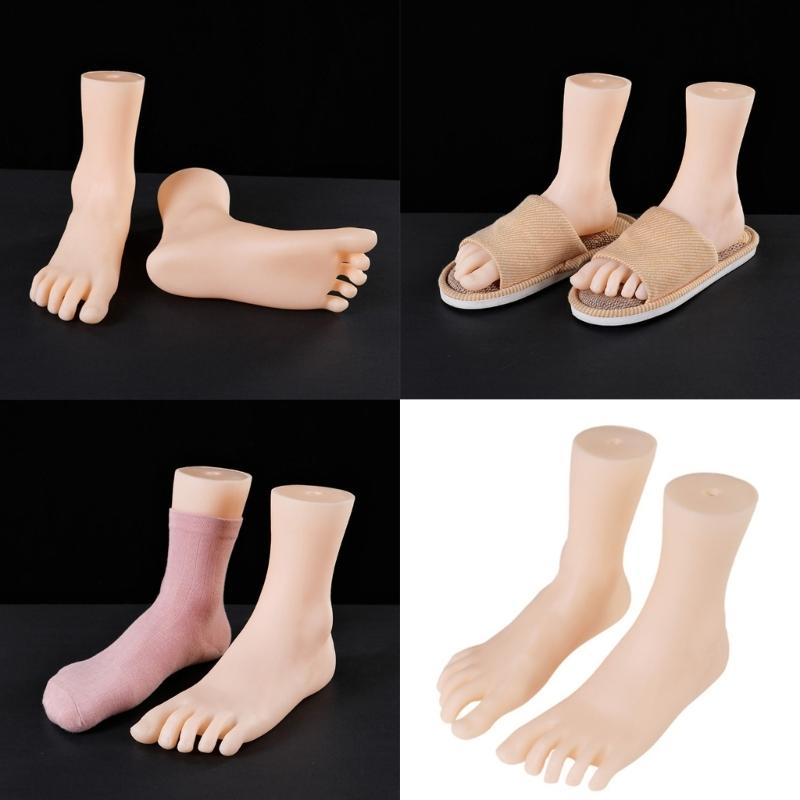 Set of 2 Female Foot Replicas PVC Construction Foot Mannequin Foot Anatomy Training Tool Suitable for Shoe Marketing
