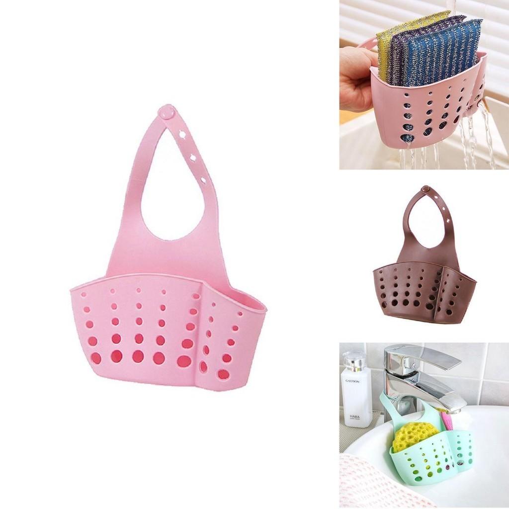 Versatile Kitchen Sink Soap Sponge Holder With Adjustable Strap For Easy Organizing