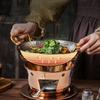 Komerční alkoholový vařič suchý hrnec Speciální nádobí Chinoise hot pot Tvar kladiva Zesílená nerezová ocel 304 sada na suchý hrnec