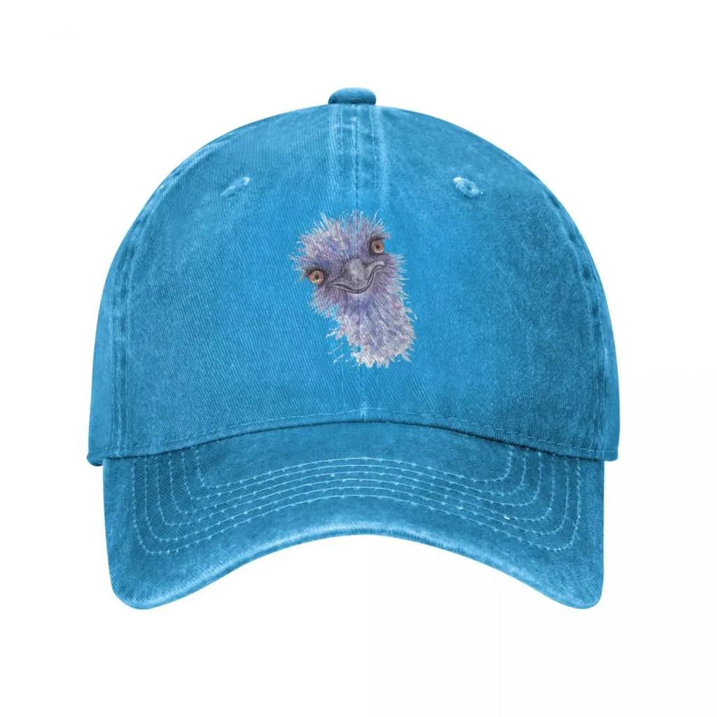 Friendly Australian Emu Watercolor Closeup Portrait Baseball Cap Sun Hat For Children Mountaineering Hats For Women Men'S
