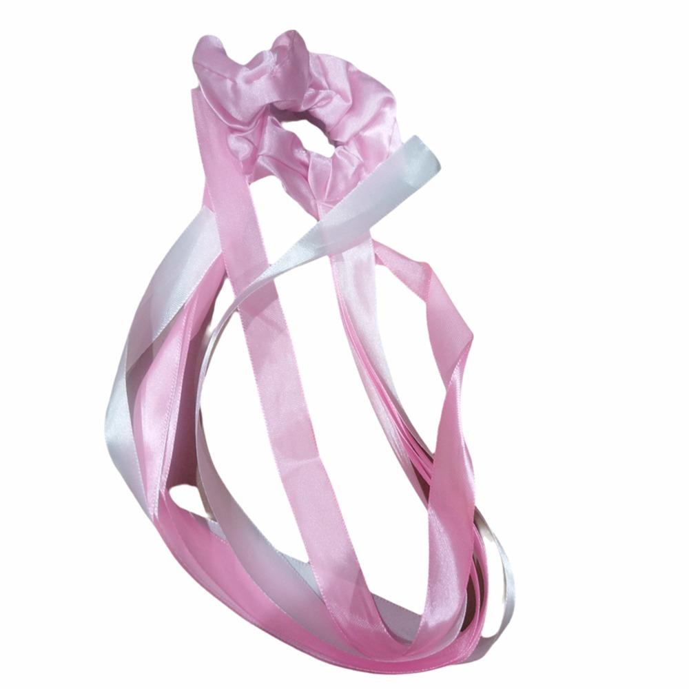 Dance Accessories Polyester Gymnastics Long Ribbon Elastic Rainbow Dance Ribbons Multicolor Ribbon Headband Rhythm Dance розовый