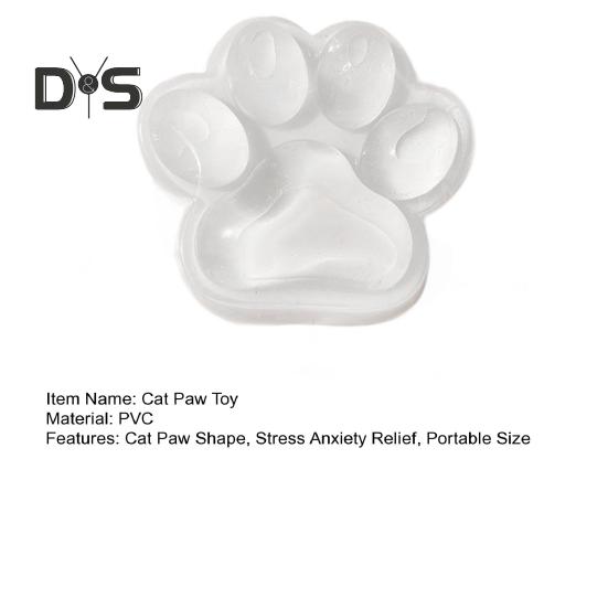 Clear Cat Paw Squeeze Toy Anxiety Stress Relief Large Kitten Paw Pinch Sensory Toy Kids Teens Adults Soft Stress Ball Pet Paw Fidget Toy