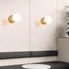 Cream Stone Wall Lamp - Mid-Century Japanese Design for Bedroom & Living Room