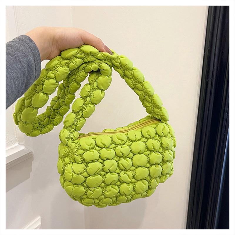 Korean Bag Women 2025 New All-matching Round Bubble Pleated Cross-body