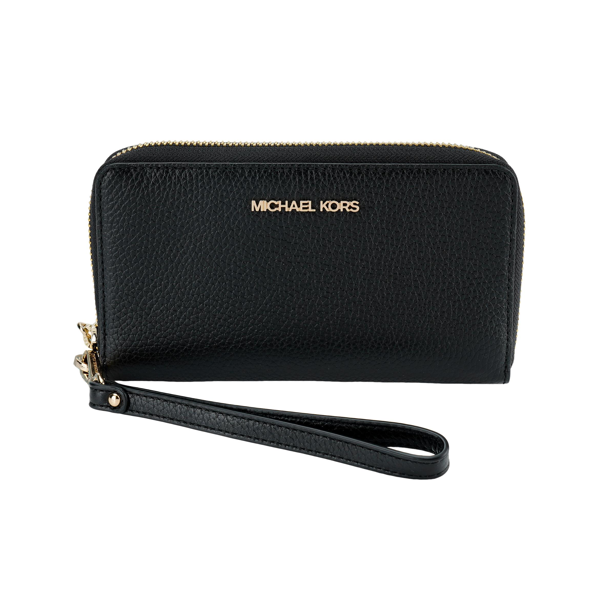 

Michael Kors MK Jet Set Travel Logo Zip Leather Wallet Large Women wallet Black 35S9GTVE7L-BLK Black