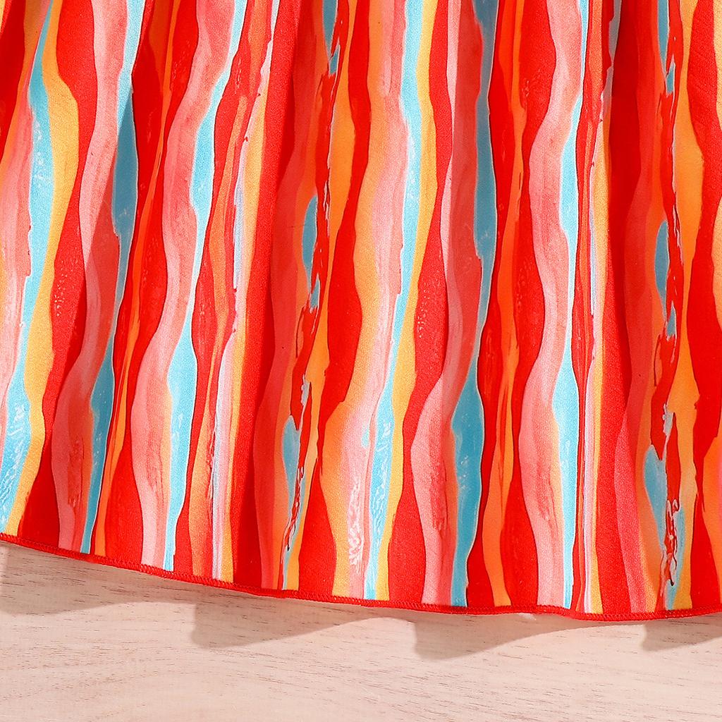 Girls Fashion Crew Neck Sleeveless Dress Summer Children's Sweet Dress